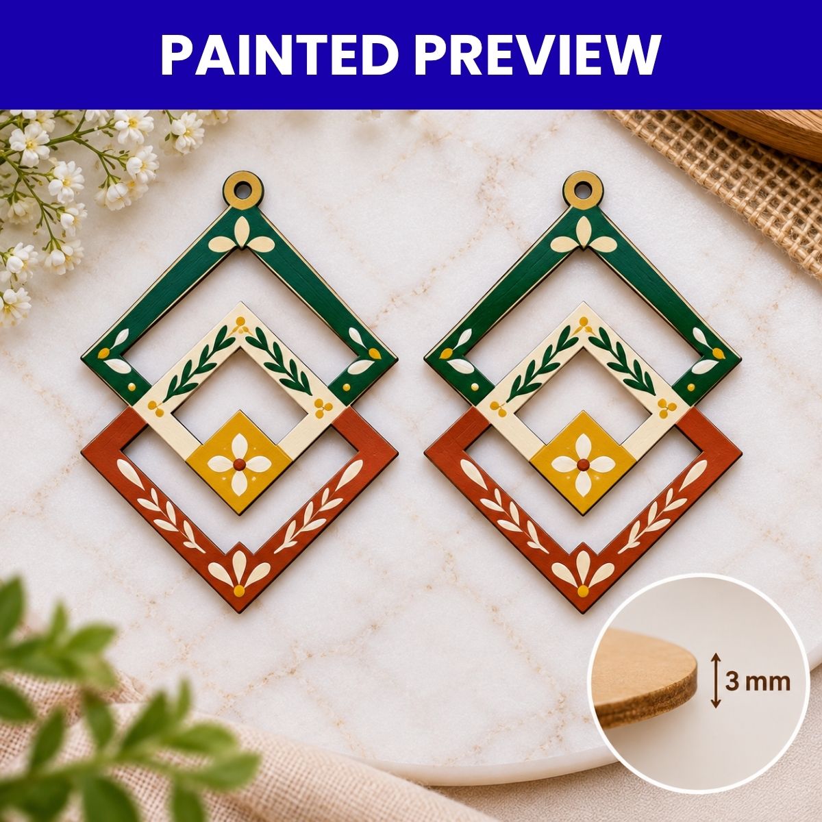 Earrings MDF Design-09