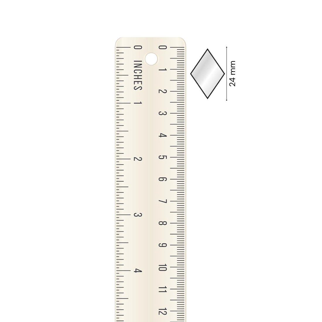 Glass Mirror- Diamond- 24MM