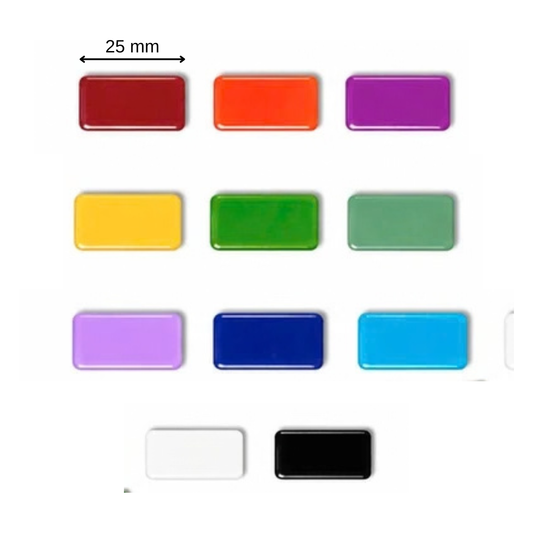 Mix Color Glass Mirror-Rectangle- 25MM
