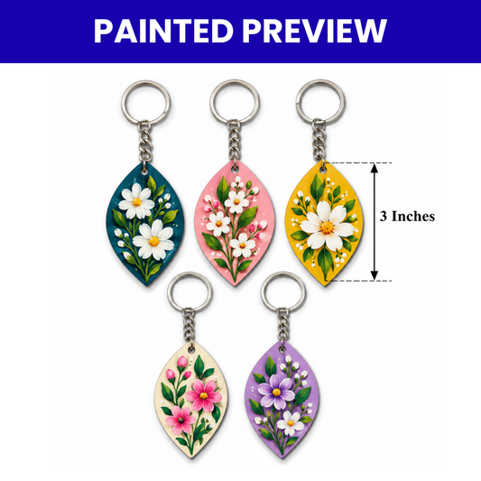 MDF Keychain Base Evil Eye Set of 5