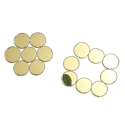 Glass Mirror- Round- Golden- 12MM