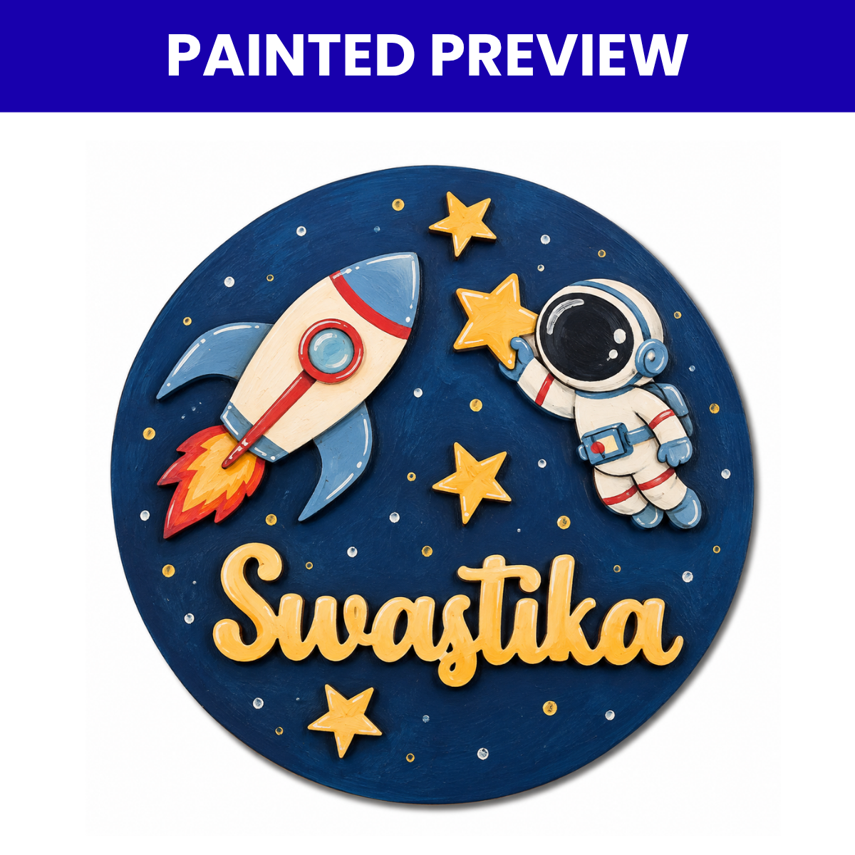 Kids Nameplate- Astronauts Theme