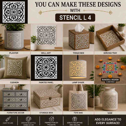 Craft Plastic Stencil 6x6 inch-L4