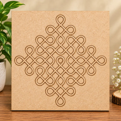 MDF Premarked Kolam Design Chowki