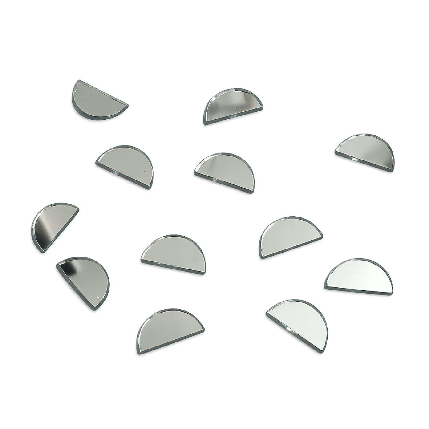 Glass Mirror- Half Circle- 14mm Diameter