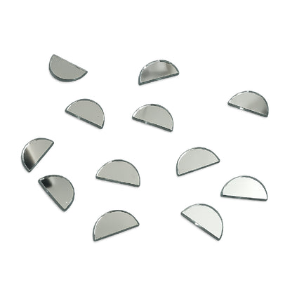 Glass Mirror- Half Circle- 14mm Diameter