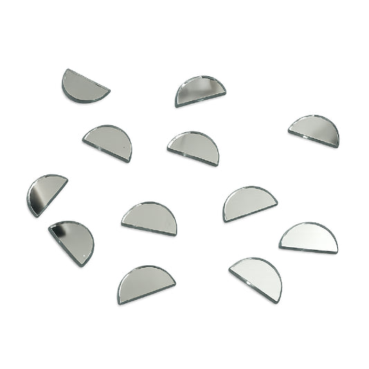 Glass Mirror- Half Circle- 14mm Diameter