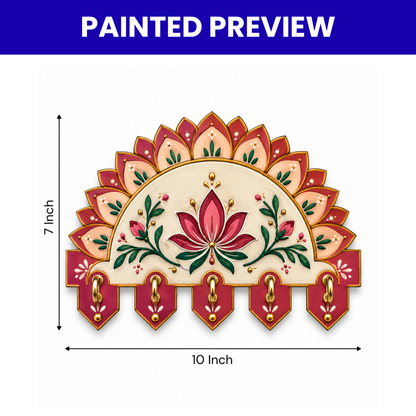 MDF Keyholder Half Round Zigzag Pattern