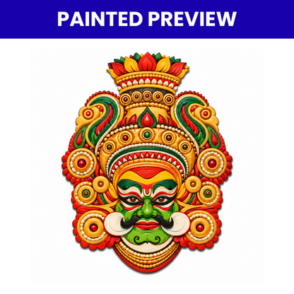Pre Marked MDF Cutout Yakshgana Face