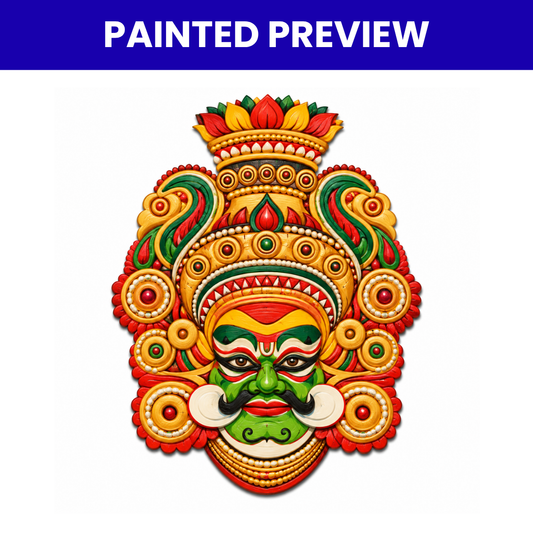 Pre Marked MDF Cutout Yakshgana Face