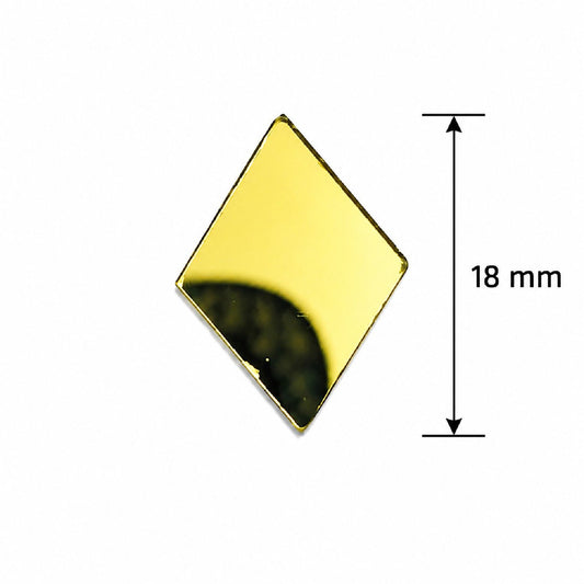 Glass Mirror- Diamond- Golden- 18MM