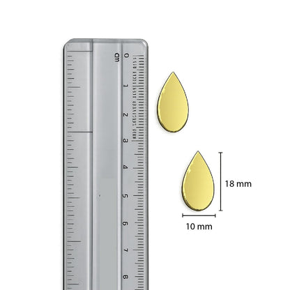 Golden Glass Mirror- Tear Drop- 18MM