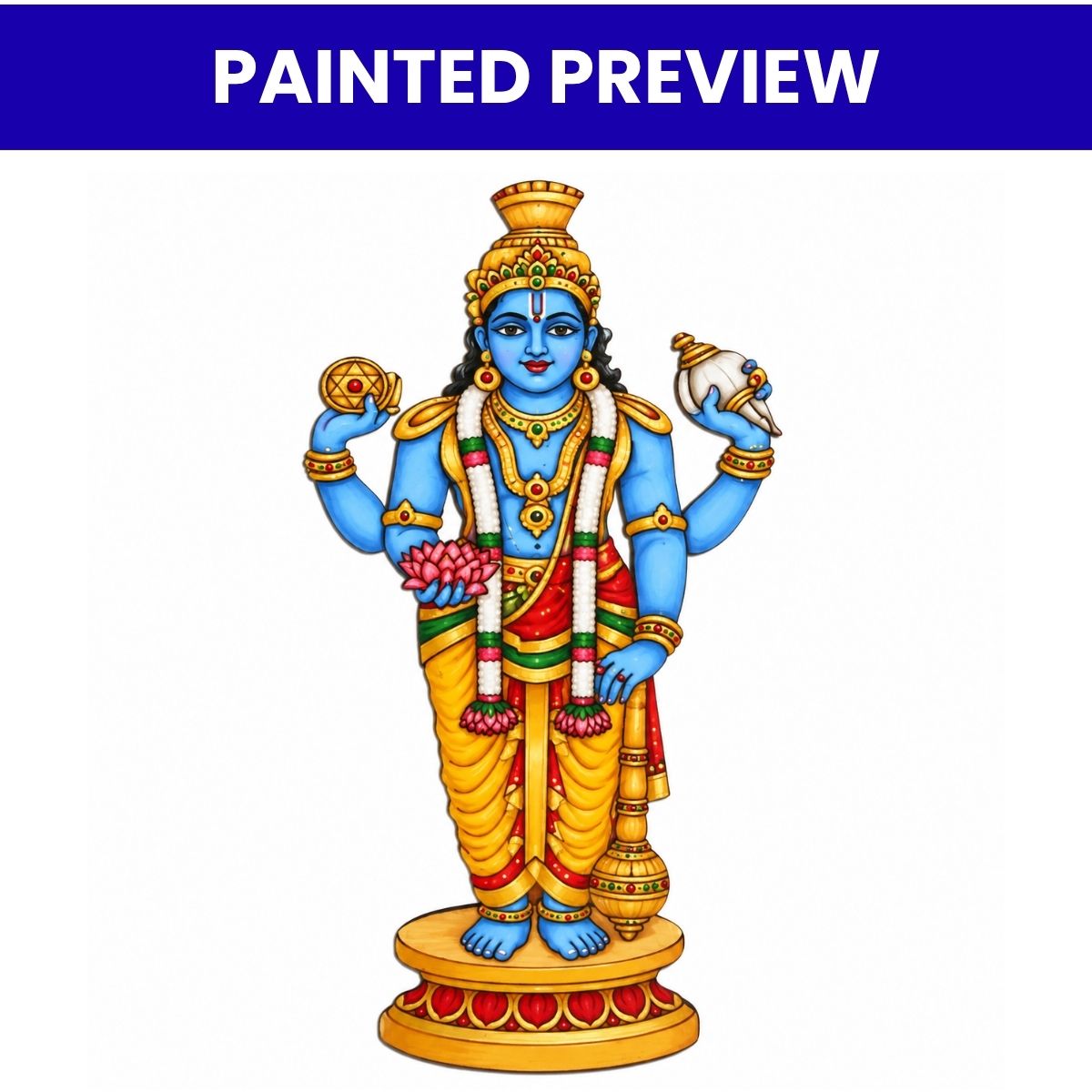 Lord Vishnu MDF Cutout