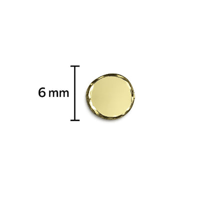 Glass Mirror- Round- Golden- 6MM
