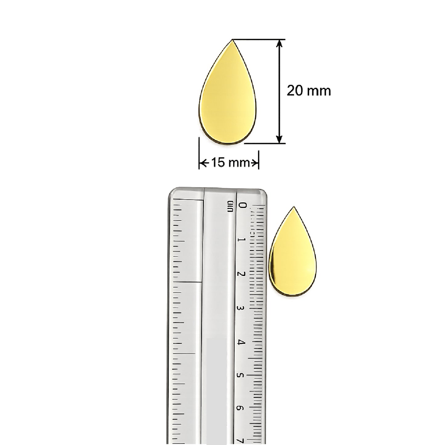 Golden Glass Mirror- Tear Drop- 20MM