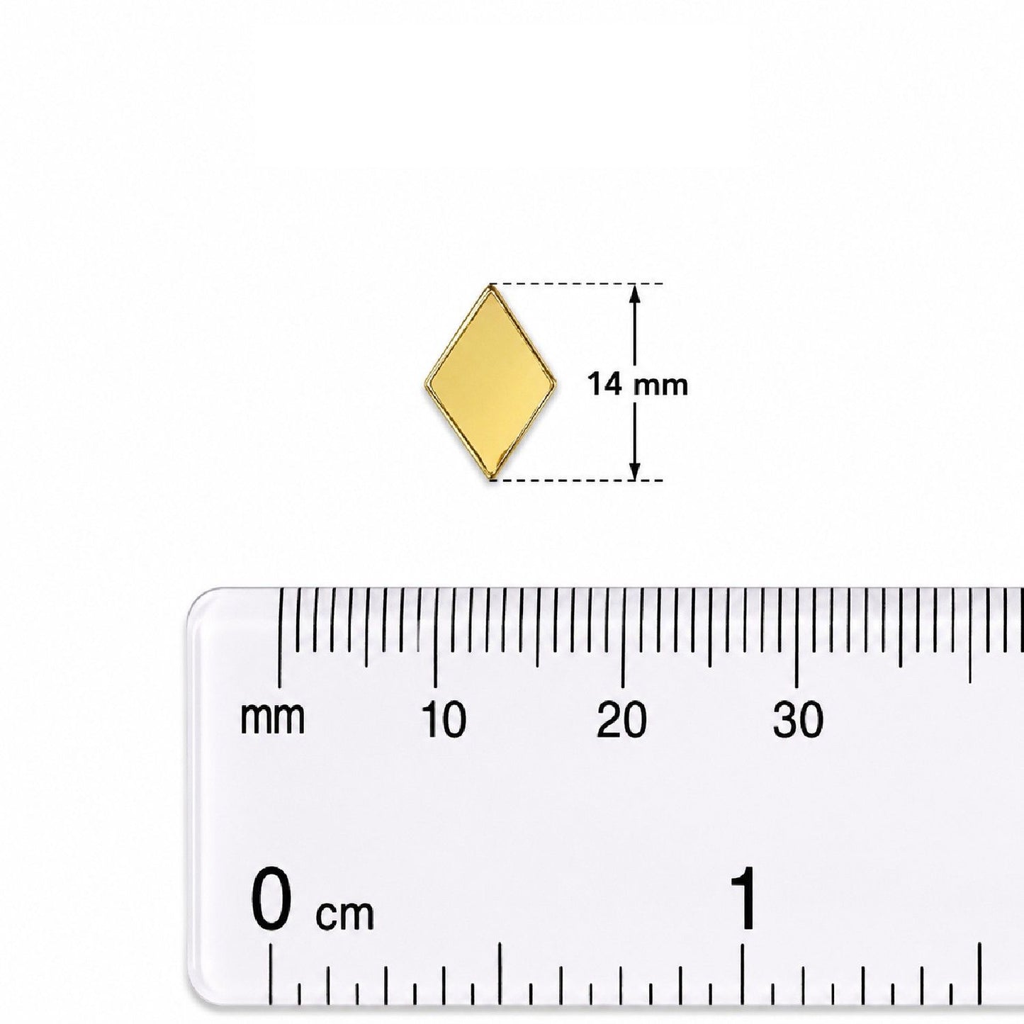 Glass Mirror- Diamond- Golden- 14MM