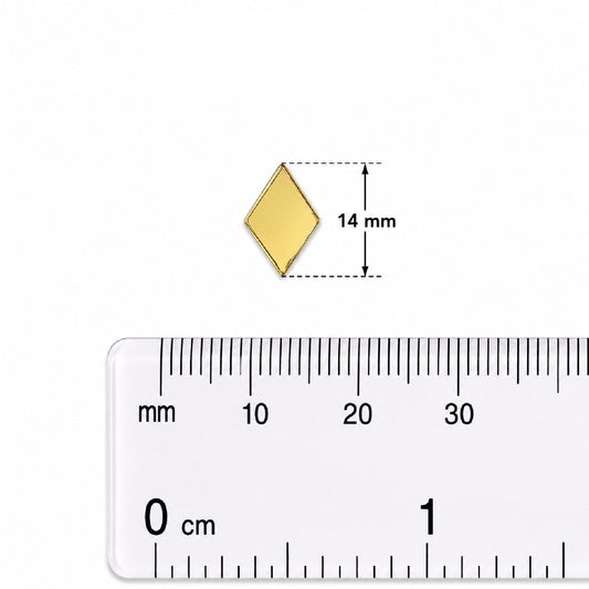 Glass Mirror- Diamond- Golden- 14MM
