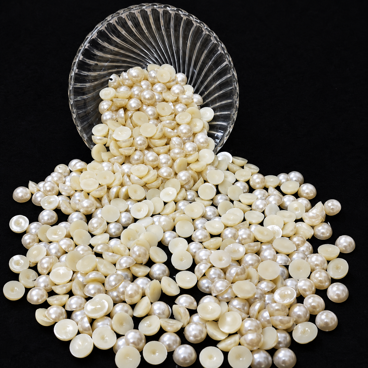 Half Round Pearl Beads