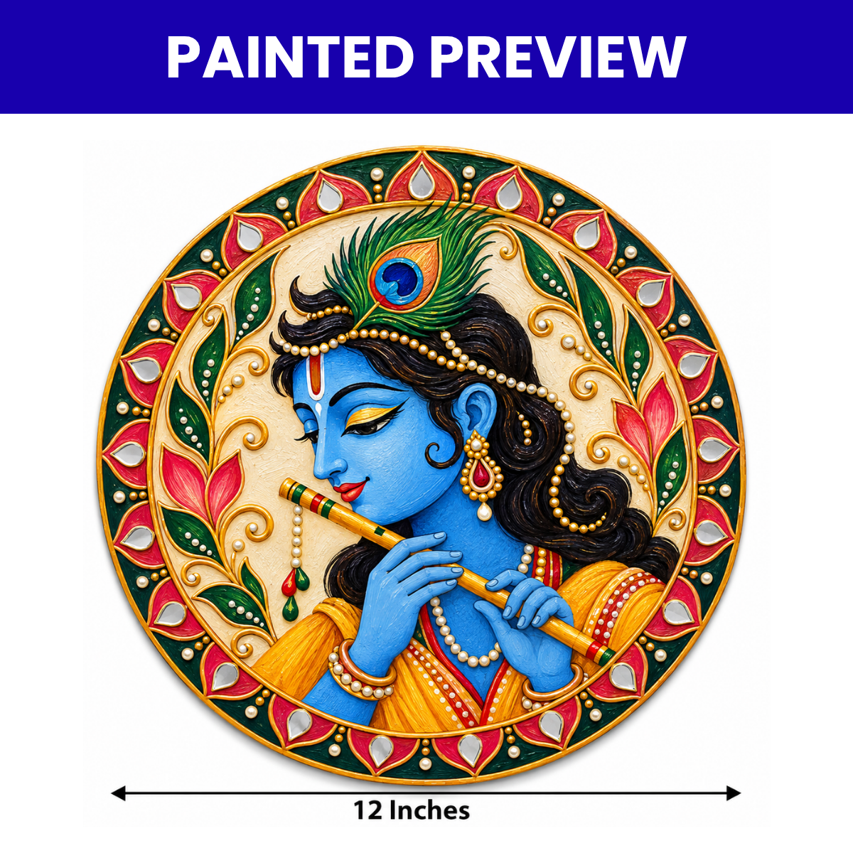 Pre-Marked Krishna Face Base