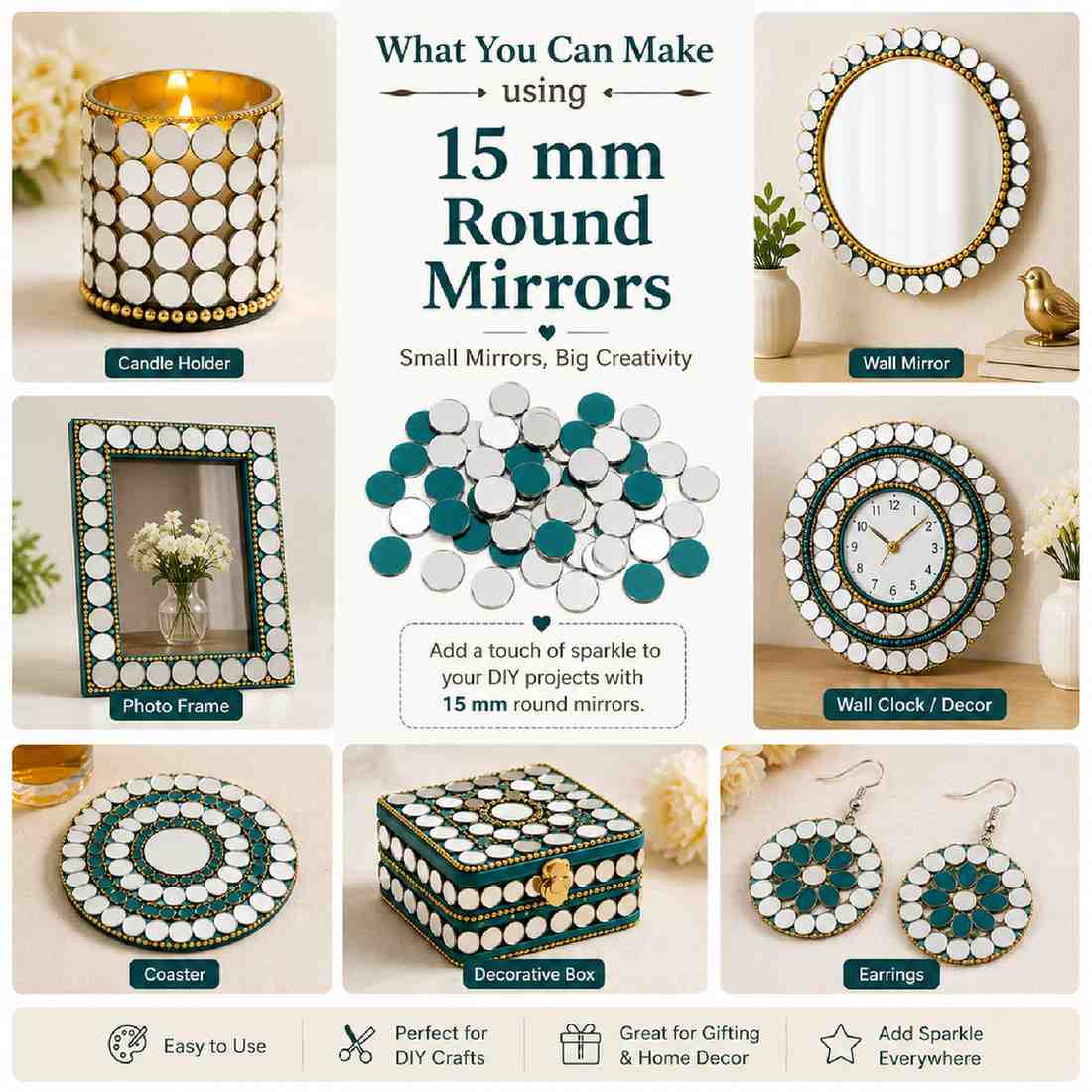 Glass Mirror- Round- 15MM