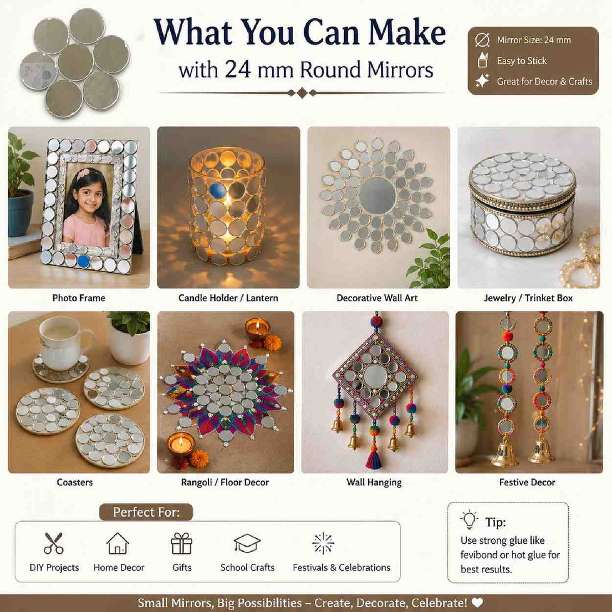 Glass Mirror- Round- 24MM