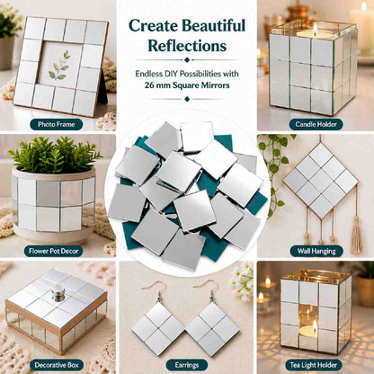 Glass Mirror- Square 26MM