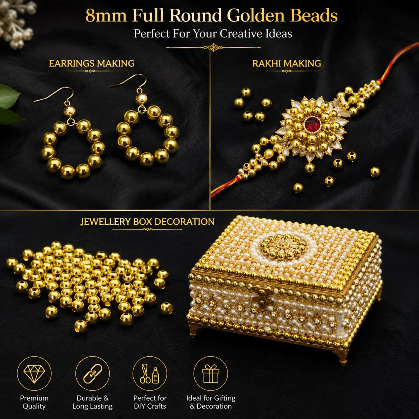Golden Beads - 8mm