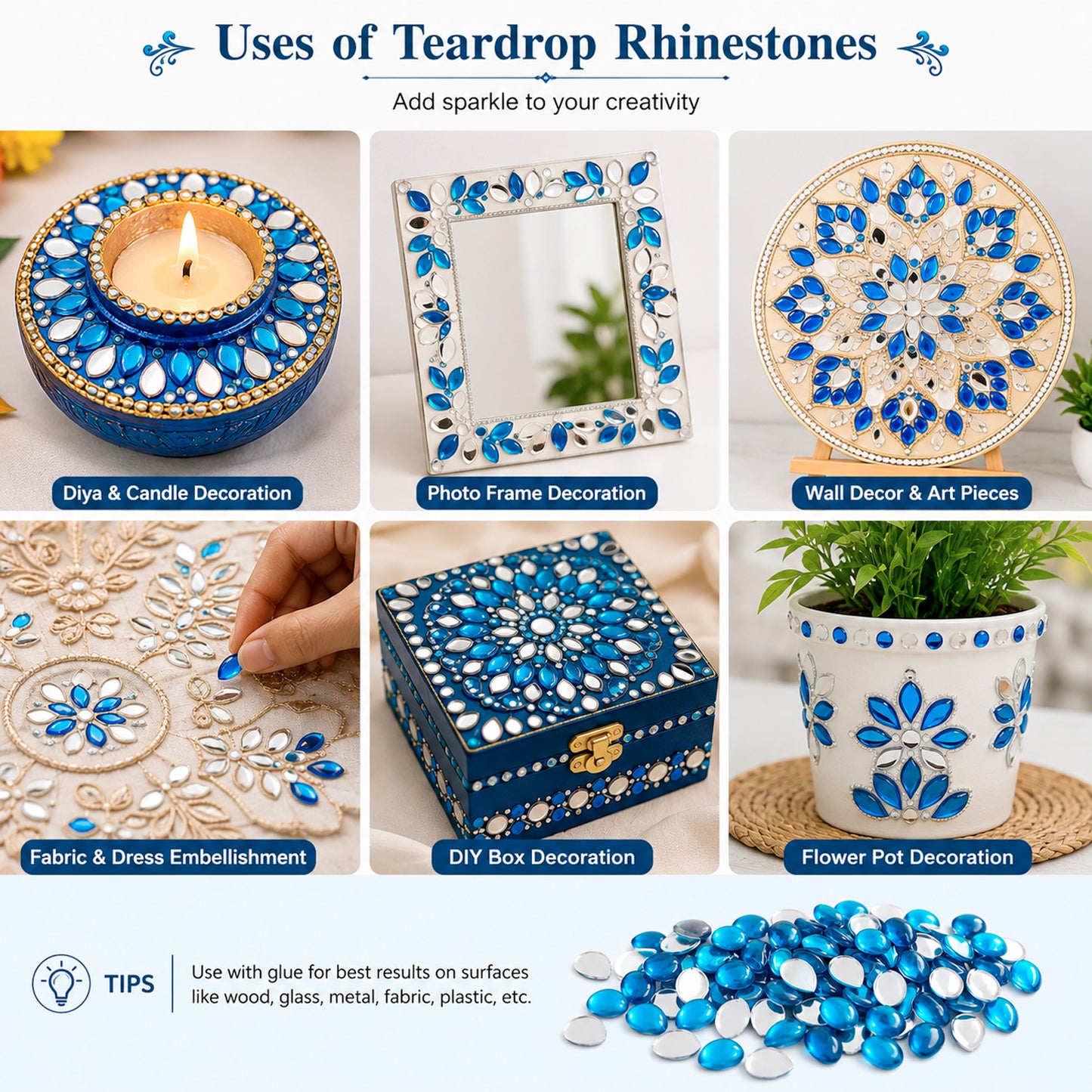 Rhinestones Tear Drop Shape