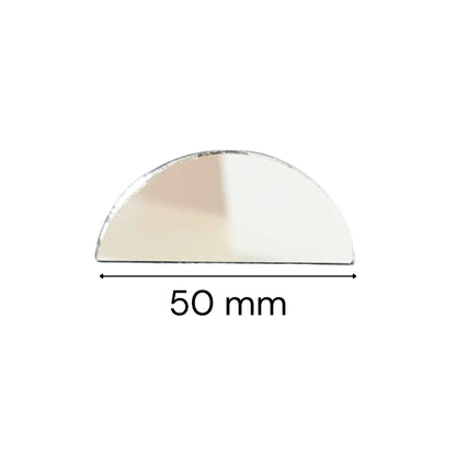 XL Glass Mirror- Half Circle- 50mm Diameter