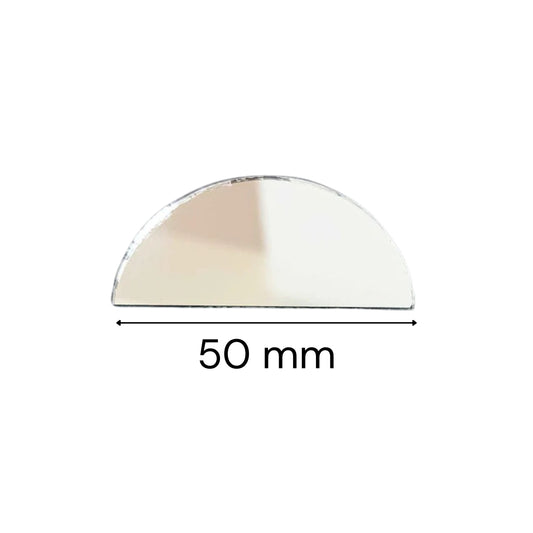 XL Glass Mirror- Half Circle- 50mm Diameter
