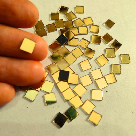 Glass Mirror- Square- Golden- 8MM