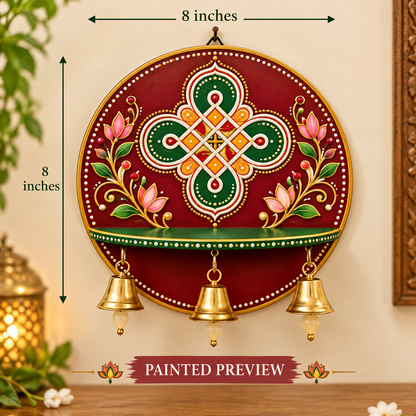 Premarked Wall Mount Base Kolam design with bells