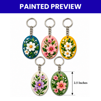 MDF Keychain Base Oval Set of 5