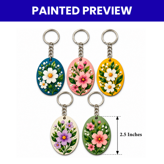 MDF Keychain Base Oval Set of 5