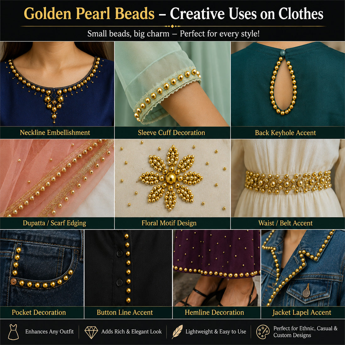 Golden Beads - 8mm