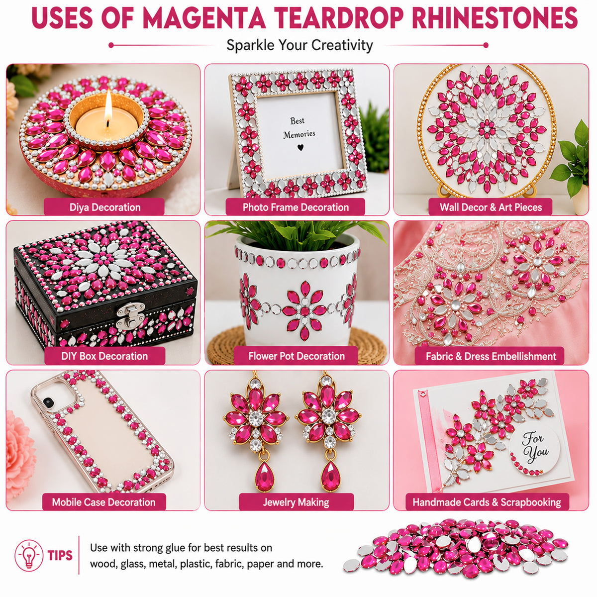 Rhinestones Tear Drop Shape