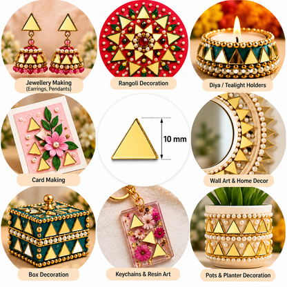 Glass Mirror- Triangle- Golden- 10MM