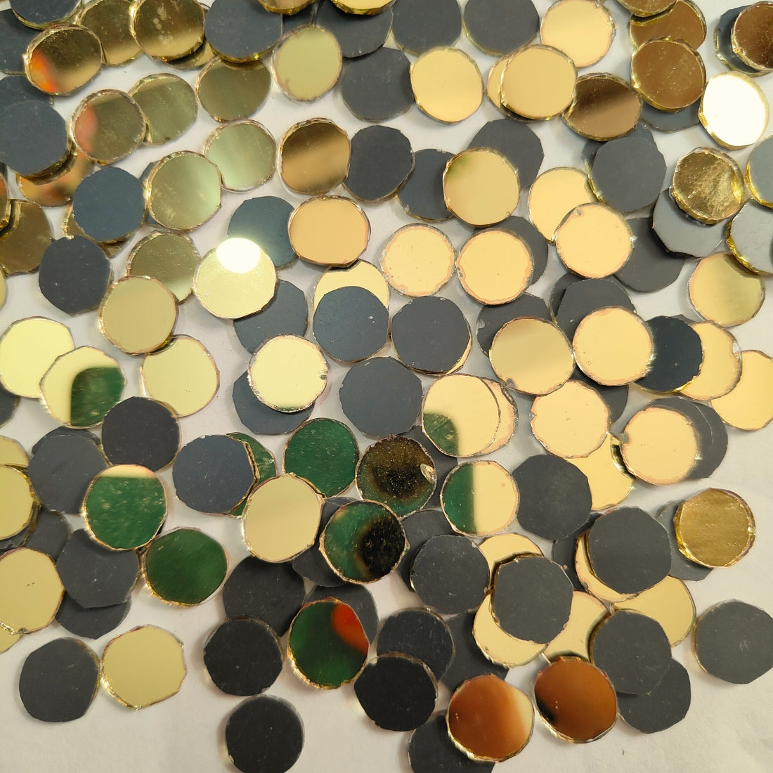 Glass Mirror- Round- Golden- 10MM