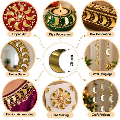 Golden Glass Mirror- Moon