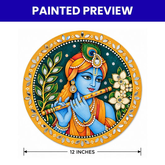 Pre-Marked Krishna with Flute