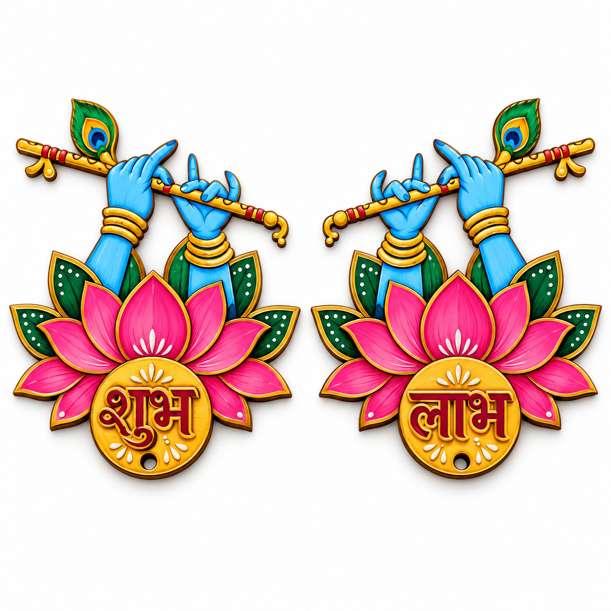 MDF Krishna Hand Flute Shubh Labh