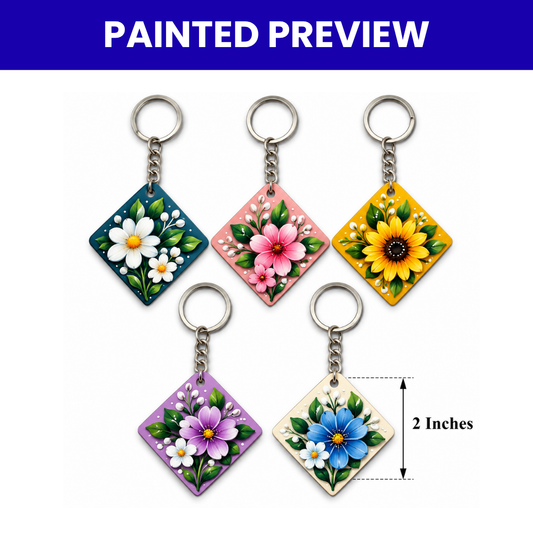MDF Keychain Base Rhombus Set of 5