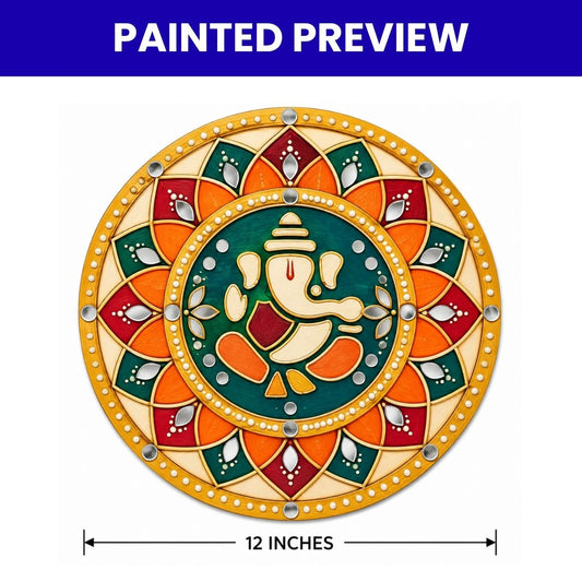 Pre-Marked Ganpatiji with Rangoli