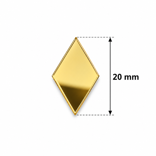 Glass Mirror- Diamond- Golden- 20MM