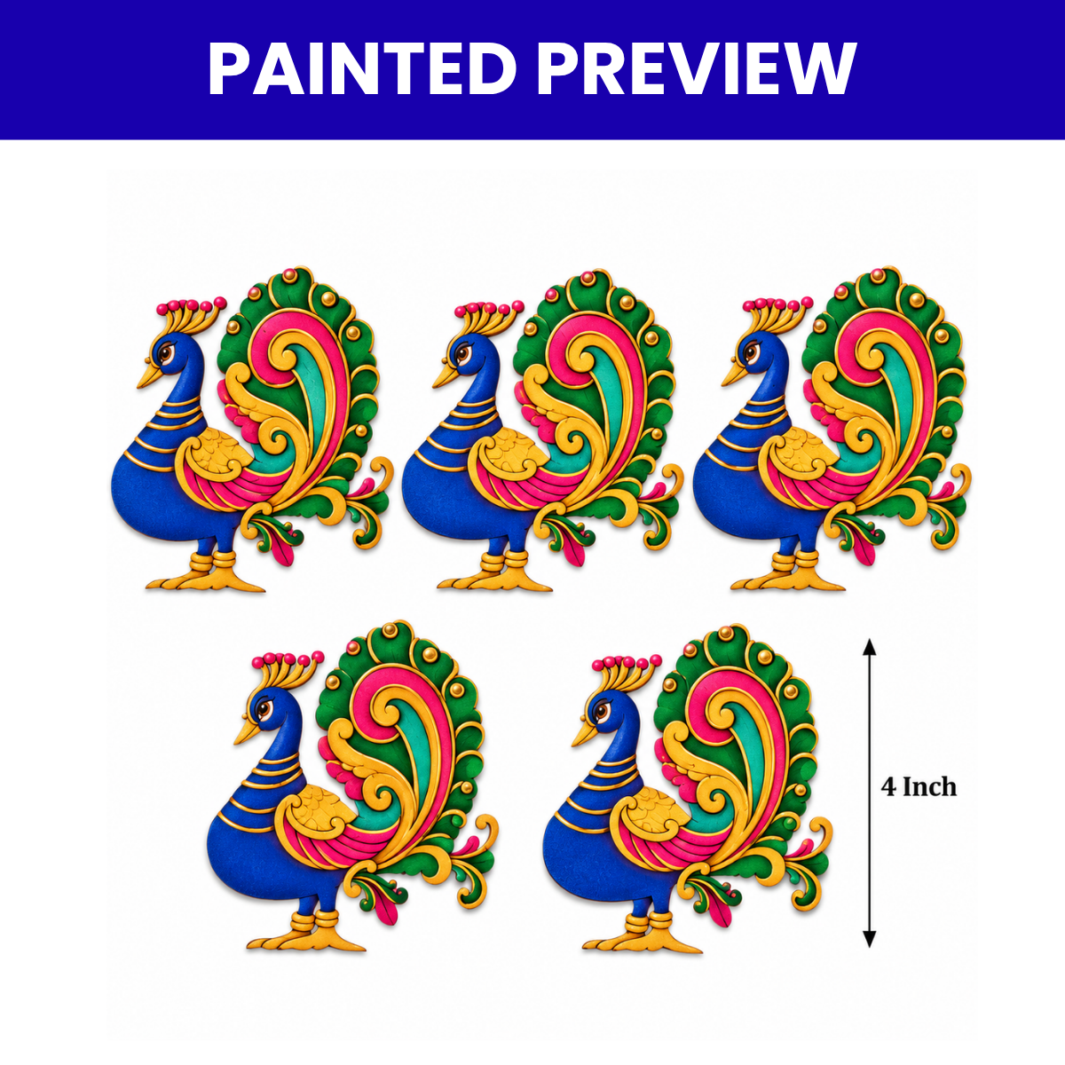 MDF Peacock Fridge Magnet