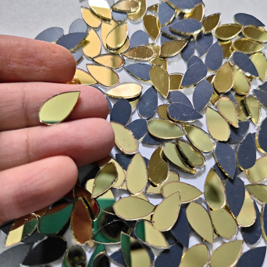Golden Glass Mirror- Tear Drop- 15MM