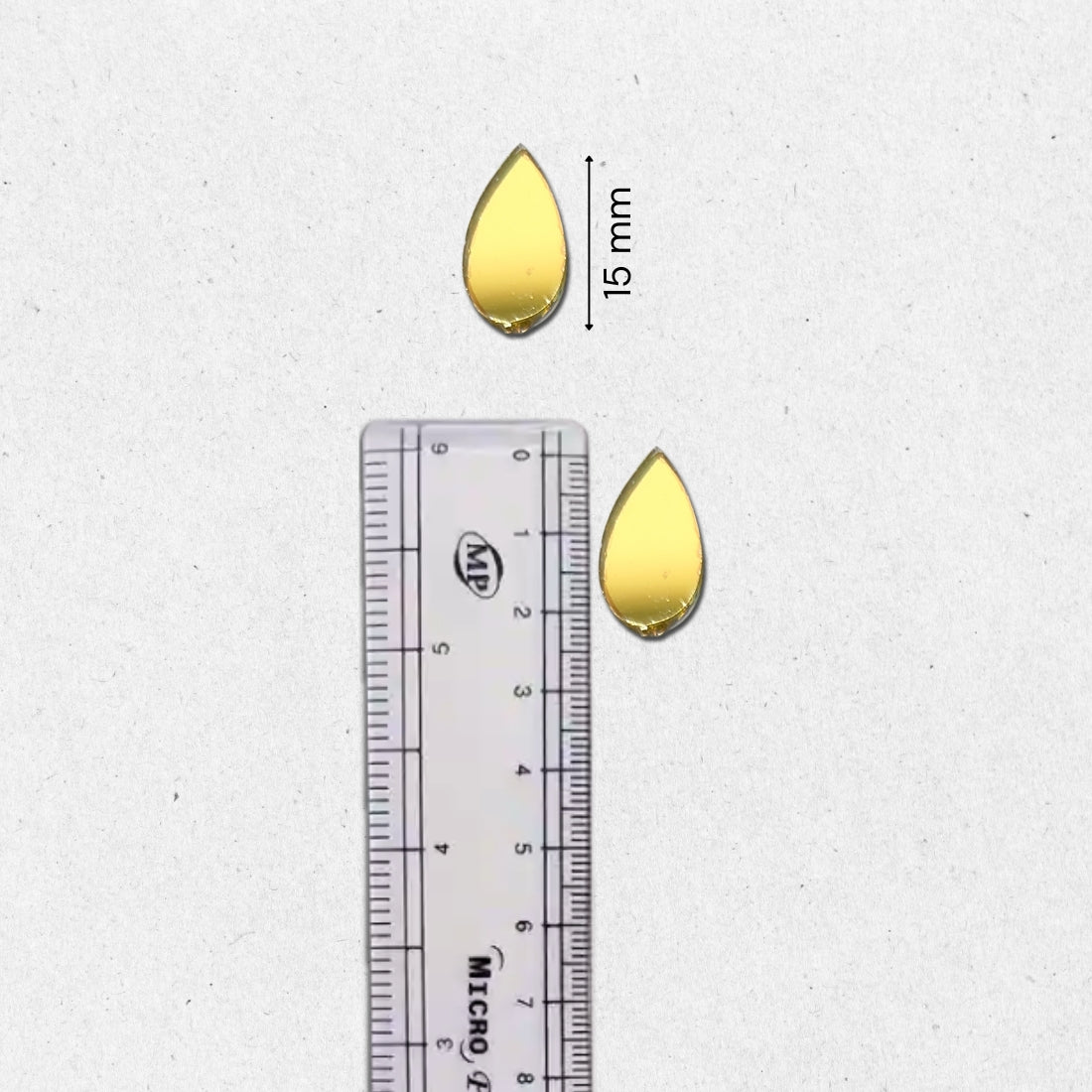 Golden Glass Mirror- Tear Drop- 15MM