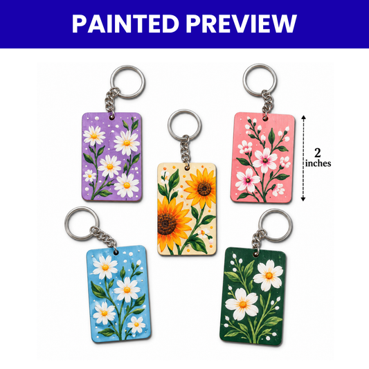 MDF Keychain Base Rectangle Set of 5