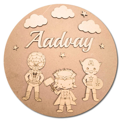 Kids Nameplate- Avengers-Theme