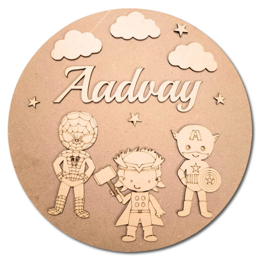 Kids Nameplate- Avengers-Theme